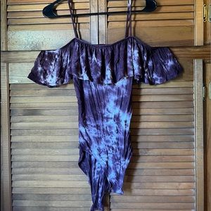 American Eagle Tie Dye and Off The Shoulder Bodysuit